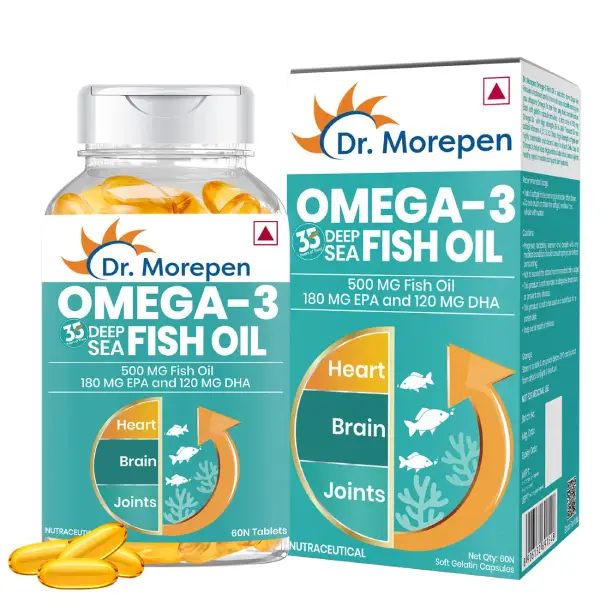 Dr. Morepen Omega 3 Deep Sea Fish Oil 500 mg for Heart, Brain & Joints